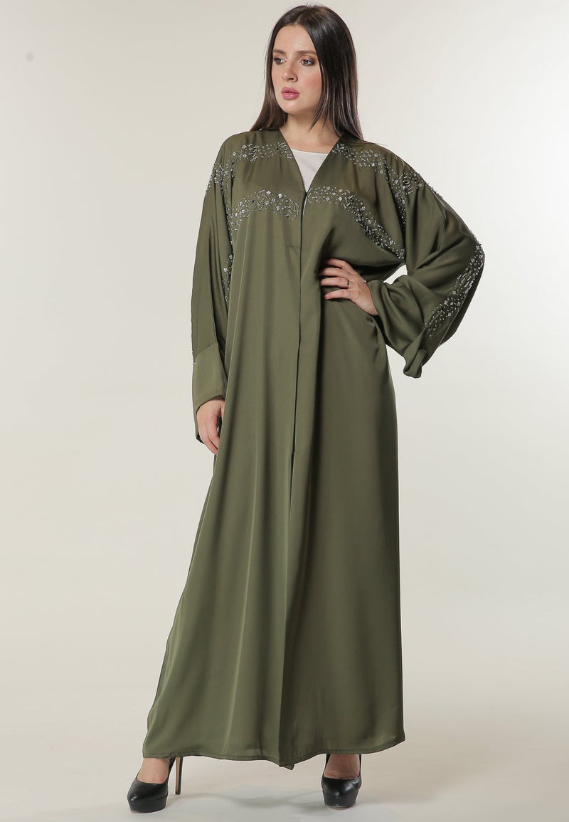 Moistreet Embellished Flared Sleeve Abaya - Image 2