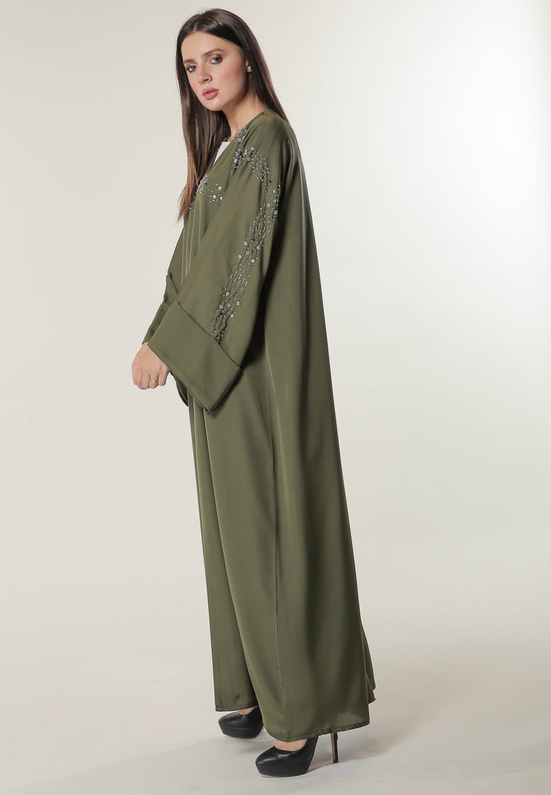 Moistreet Embellished Flared Sleeve Abaya - Image 4