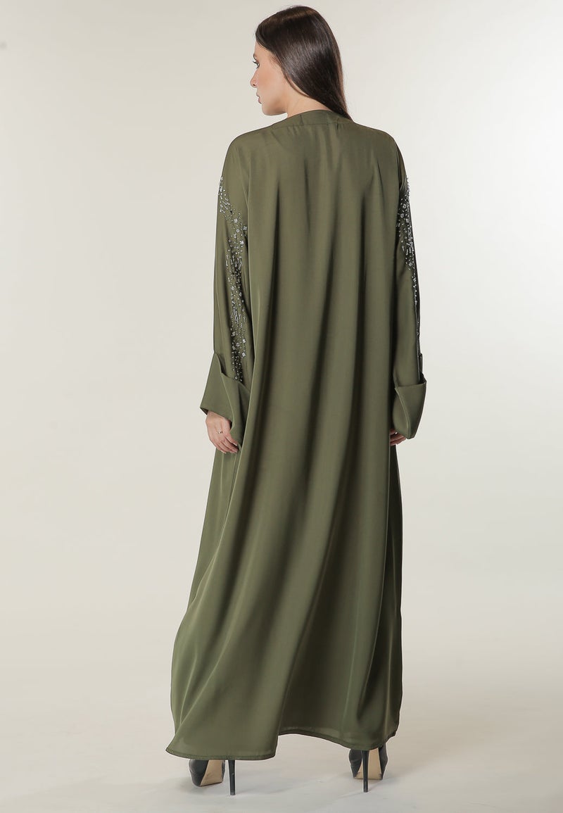 Moistreet Embellished Flared Sleeve Abaya - Image 3