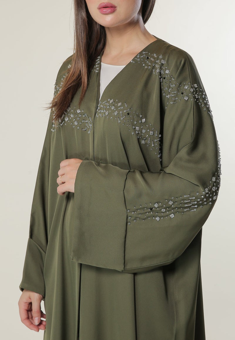 Moistreet Embellished Flared Sleeve Abaya - Image 5