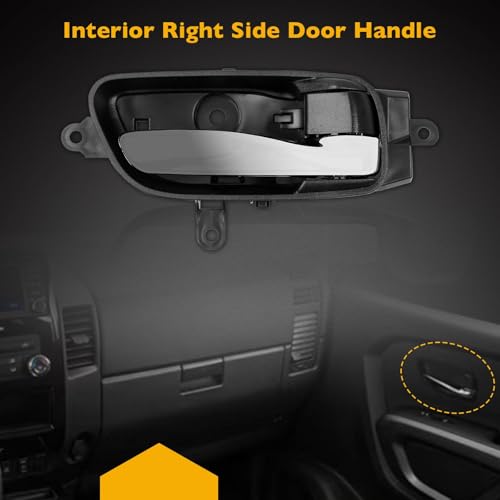 Gledewen Interior Door Handle Front Rear Right Passenger Side | for 2013-2017 Nissan Altima Pathfinder, 2015 2017 Nissan Titan, 2016-2017 Titan XD, 2015-2017 Nissan Murano | Replaces# 80670-3TA0D - Image 5