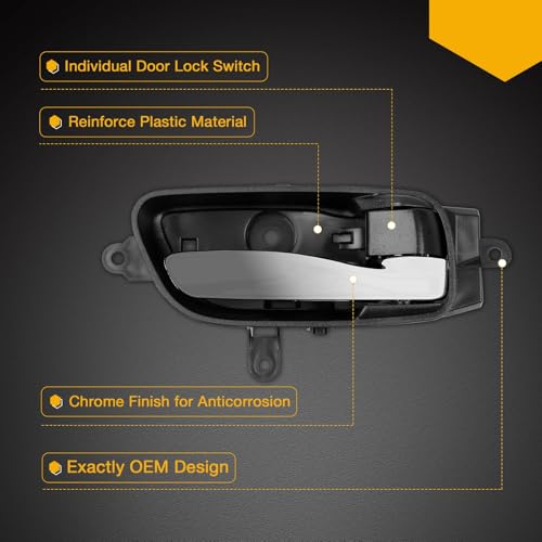 Gledewen Interior Door Handle Front Rear Right Passenger Side | for 2013-2017 Nissan Altima Pathfinder, 2015 2017 Nissan Titan, 2016-2017 Titan XD, 2015-2017 Nissan Murano | Replaces# 80670-3TA0D - Image 3