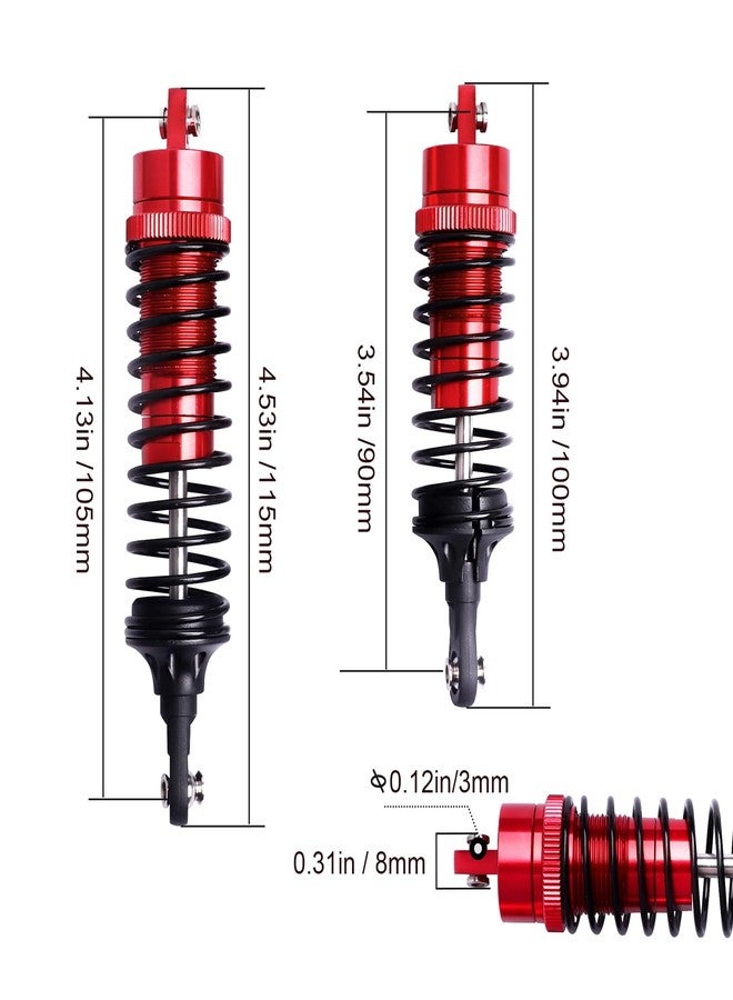 HobbyPark RC Shocks for 1/10 Traxxas Slash 4x4 Hoss Rustler Stampede Bandit VXL Nitro Shock Absorber Damper Set Upgrades Parts Replace of 5862 (Red) - Image 4