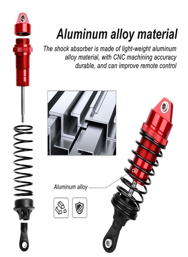 HobbyPark RC Shocks for 1/10 Traxxas Slash 4x4 Hoss Rustler Stampede Bandit VXL Nitro Shock Absorber Damper Set Upgrades Parts Replace of 5862 (Red) - Image 3