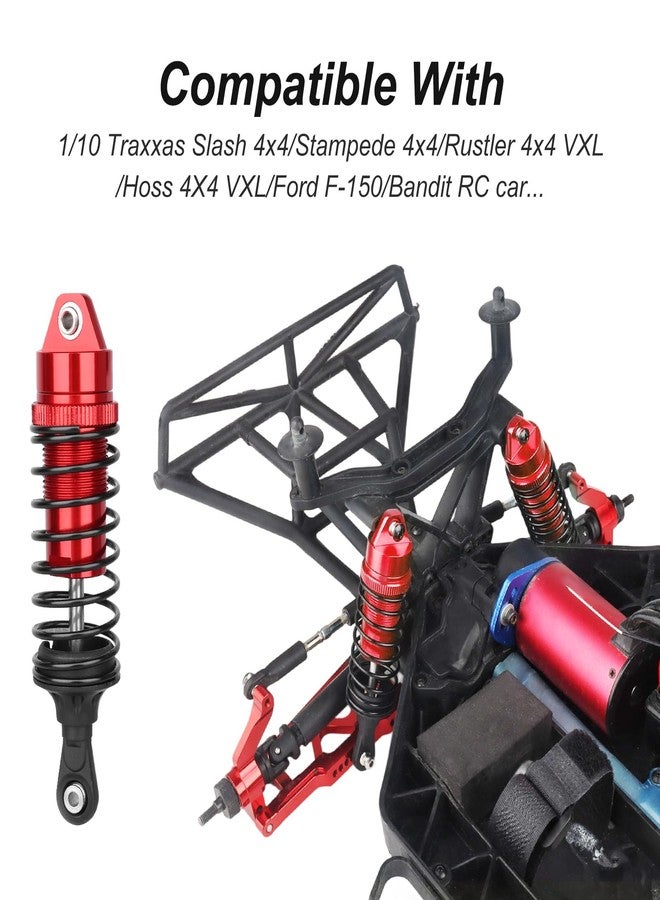 HobbyPark RC Shocks for 1/10 Traxxas Slash 4x4 Hoss Rustler Stampede Bandit VXL Nitro Shock Absorber Damper Set Upgrades Parts Replace of 5862 (Red) - Image 5