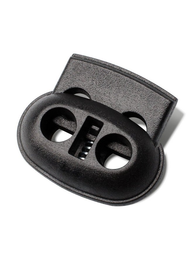 DYZD Plastic Cord Locks Spring Toggle Stopper Double Hole Cord Locks For Drawstring Clothing Shoelaces Backpack Lanyard(10Pcs Black) - Image 1