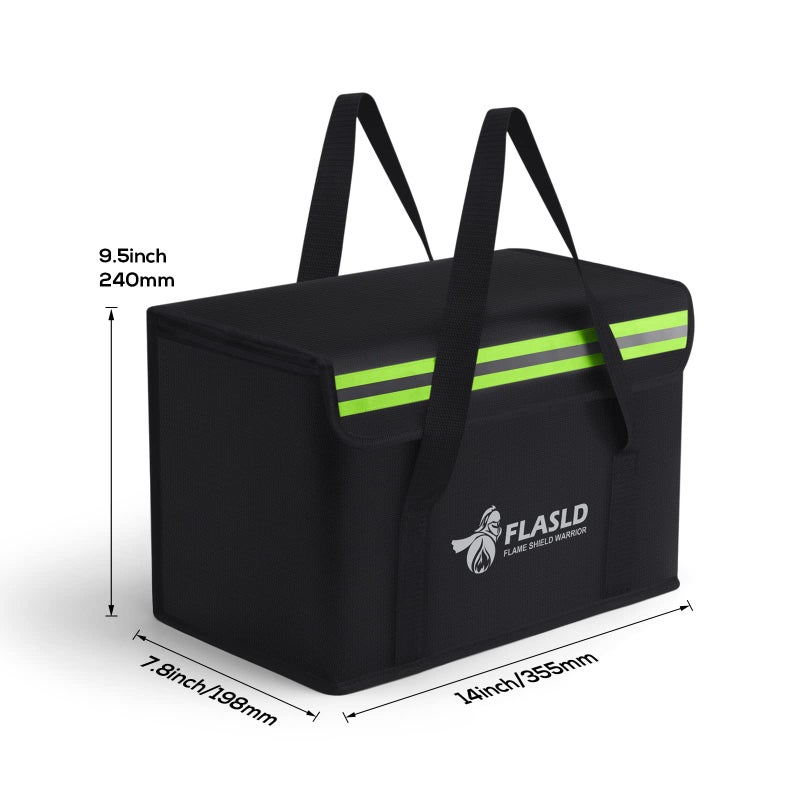 FLASLD Large Fireproof Lipo Bag for 100Ah Lithium Battery Storage and Charging, 14 x 7.8 x 9.5in Waterproof Box for Documents and Valuables - Image 3