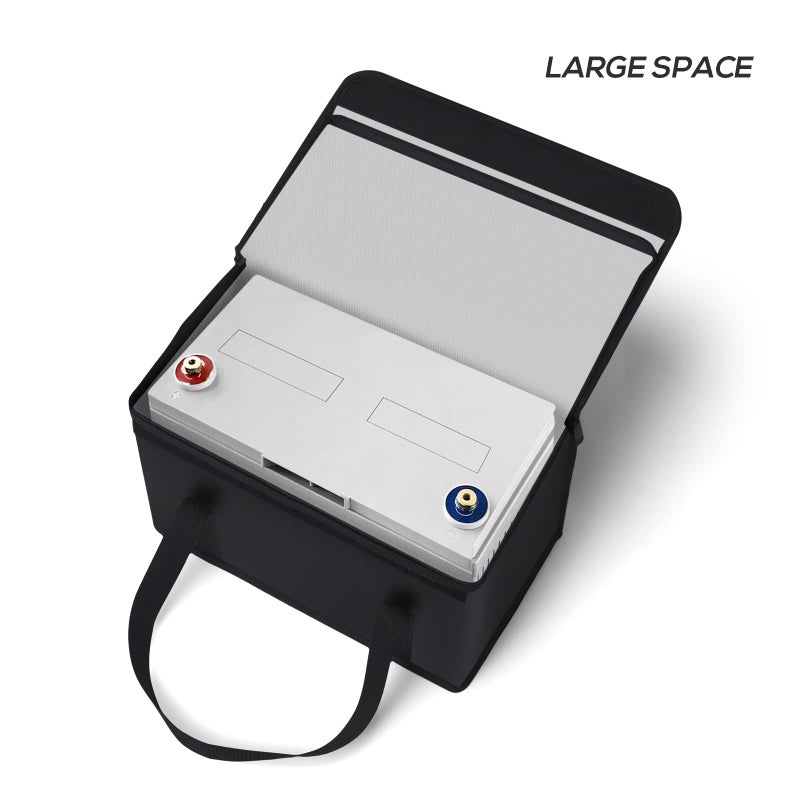 FLASLD Large Fireproof Lipo Bag for 100Ah Lithium Battery Storage and Charging, 14 x 7.8 x 9.5in Waterproof Box for Documents and Valuables - Image 5