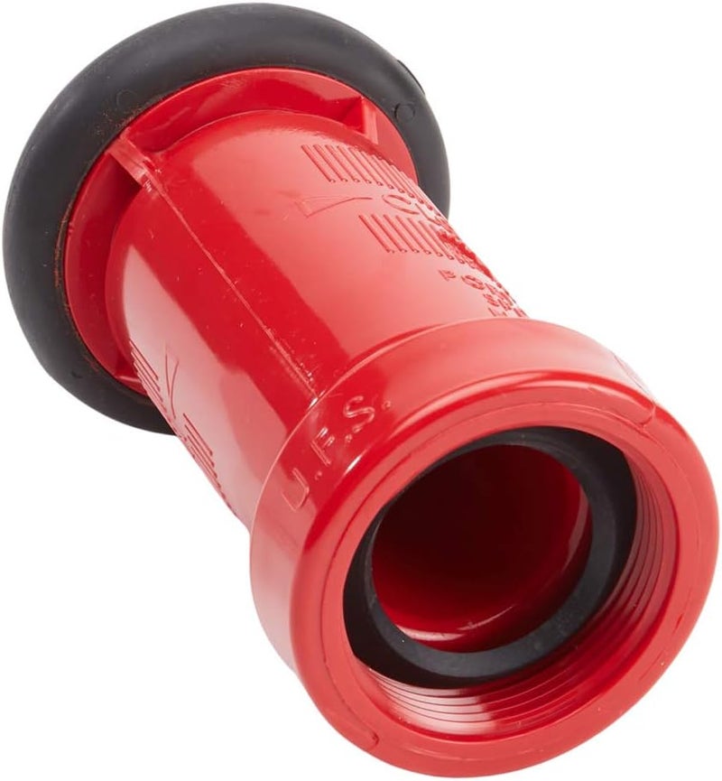 FireHoseDirect Heavy Duty Plastic 1 1/2" Fire Nozzle (NPSH) with Durable Rubber Bumper - Red - Image 3