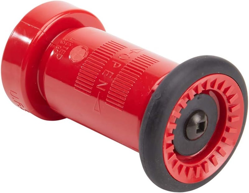 FireHoseDirect Heavy Duty Plastic 1 1/2" Fire Nozzle (NPSH) with Durable Rubber Bumper - Red - Image 2