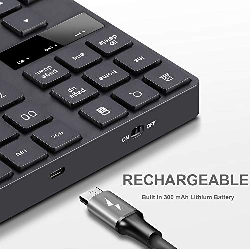 Attoe Numeric Keypad, 35-Keys Portable USB Wireless Numeric Keypad Rechargeable Ultra-Silent External Numeric Pad for MacBook and Windows Laptop - Image 5