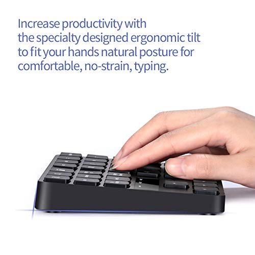 Attoe Numeric Keypad, 35-Keys Portable USB Wireless Numeric Keypad Rechargeable Ultra-Silent External Numeric Pad for MacBook and Windows Laptop - Image 4