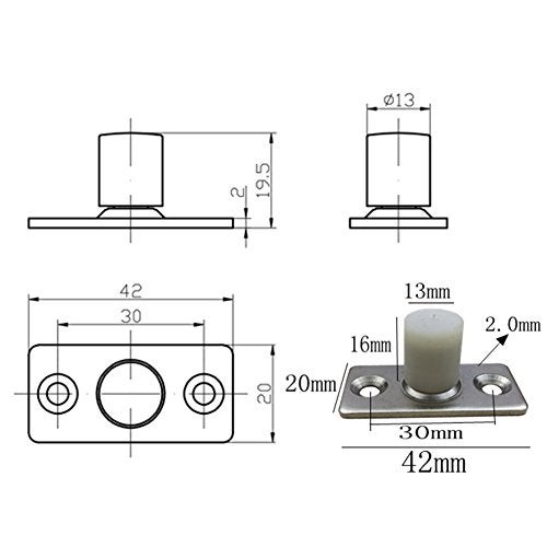DEEKOUDT 2 Piece Sliding Barn Door Roller Guide, Nylon Guide Wheels Floor Rail Roller Flexible Heavy Duty Metal Hardware for Home Door Cabinets - Image 2
