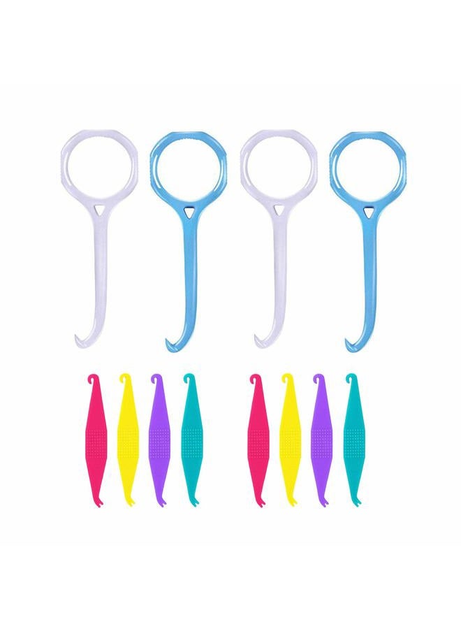 HRASY Aligner Remover Tool and Dental Elastic Rubber Bands Placers for Braces, Oral Care Accessories, 12 Pieces, Blue&White - Image 1