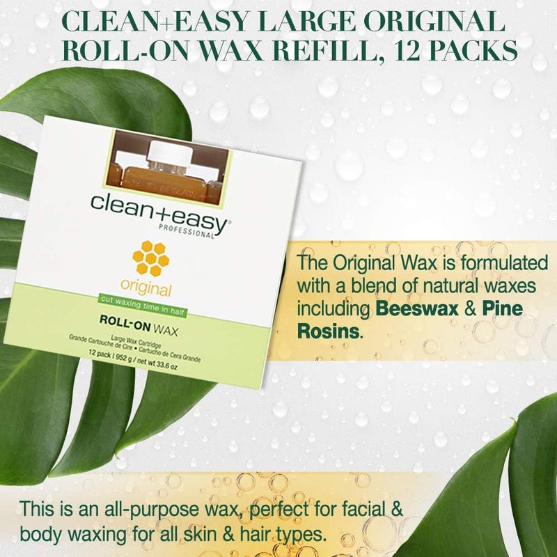 Clean + Easy C E Original Wax Refills - Large (Leg) Original Wax, 2.8 oz - Pack of 12 - Image 3