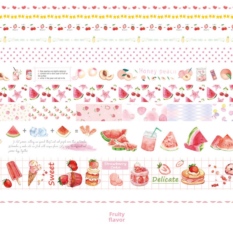 Generic AGUGU Retro Washi Tape Set for Journaling Fruity 