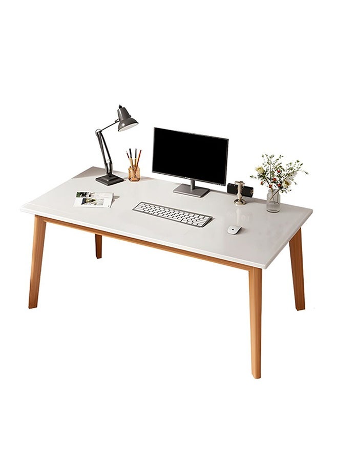 Taimi Modern Dinning Table, Computer Desk, Office Desk, Studying Desk with Solid Wood Legs, Home Office Writing and Study Table White Size: 80x60x75cm  - Image 3
