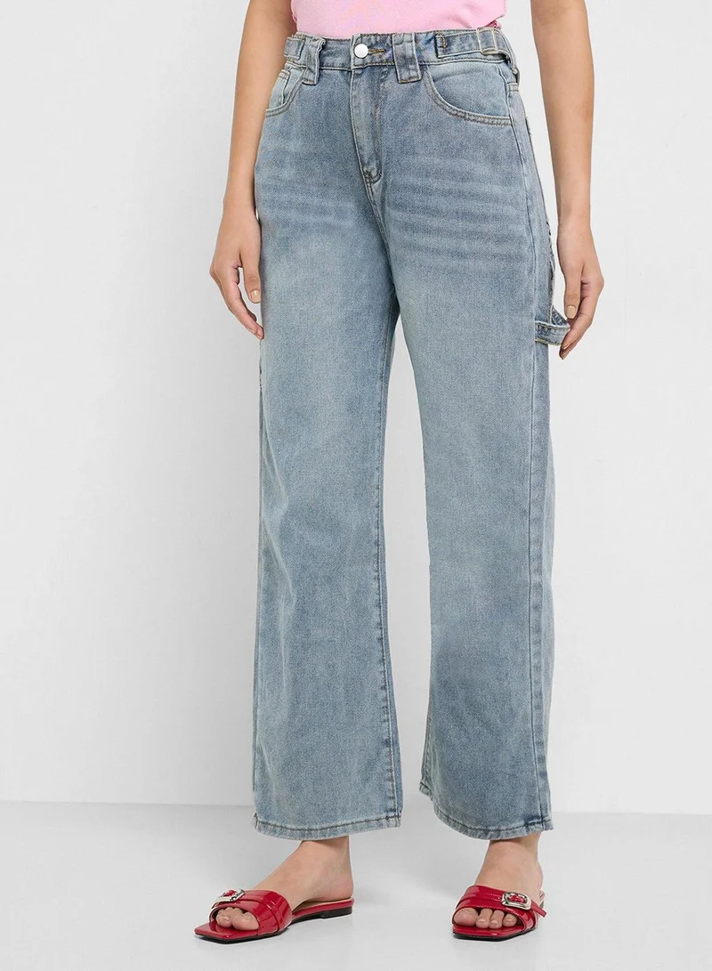 High Rise Straight Fit Jeans