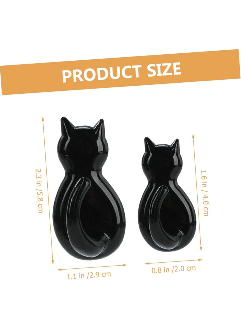 Cat-Shaped Stainless Steel Wall Hooks – Set of 2 – Available in Black & White – Cute and Durable  - Image 4