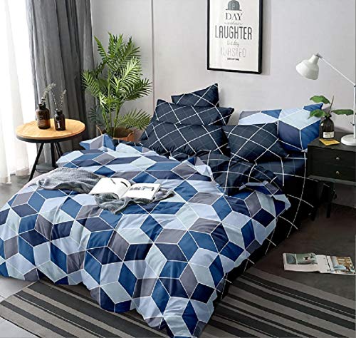 Laying Style™ Soft Glace Cotton King Size Duvet Cover II Razai Cover II Quilt Cover for Double Bed Size with Zipper (Dohars) 90x100 inch-Multi - Image 1