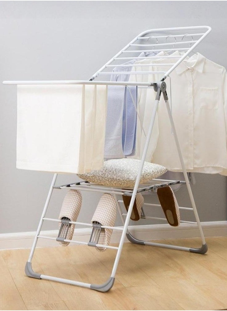 Alissa Cloth Drying Stand Stainless Steel Foldable Clothes Dryer Easy Storage Laundry Hanging Rack With Shoe Holder (145x95CM)  - Image 3