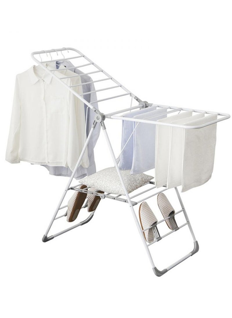 Alissa Cloth Drying Stand Stainless Steel Foldable Clothes Dryer Easy Storage Laundry Hanging Rack With Shoe Holder (145x95CM)  - Image 1