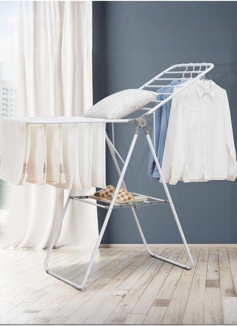 Alissa Cloth Drying Stand Stainless Steel Foldable Clothes Dryer Easy Storage Laundry Hanging Rack With Shoe Holder (145x95CM)  - Image 5
