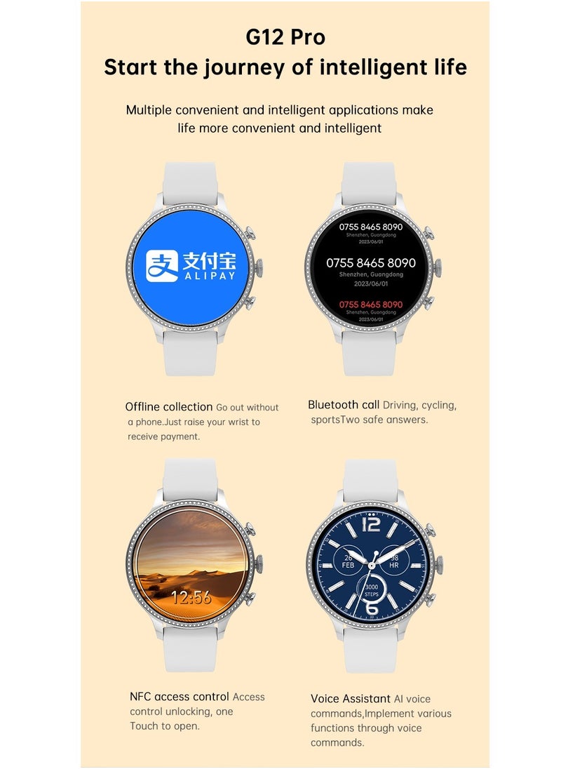 AROAQ - G12 Pro 1.52 Inch High Definition Round Screen Smart Watch Fully Functional NFC - Image 1