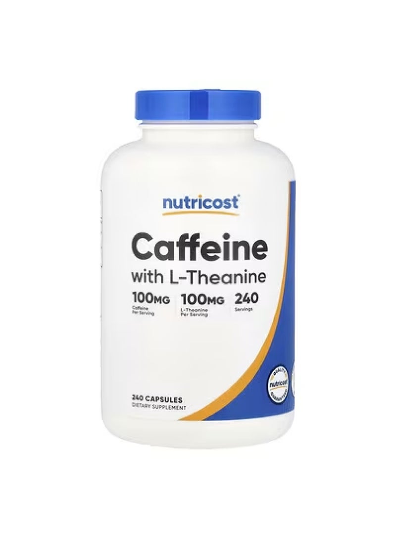 Nutricost Caffeine with L-Theanine, 240 Capsules