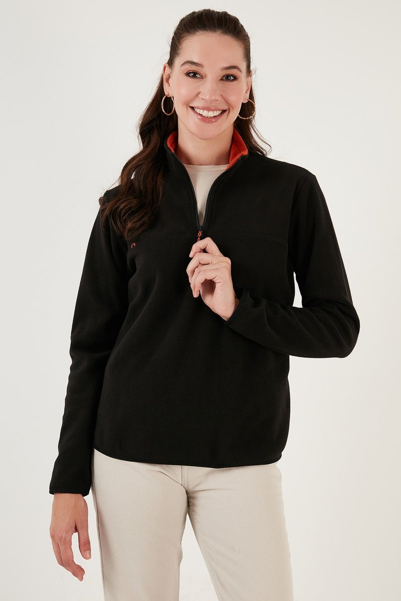 Lela Slim Fit Soft Textured Anti-Pilling Non-Pilling Half Zipper Polar Women's POLAR 5907000 - Image 2