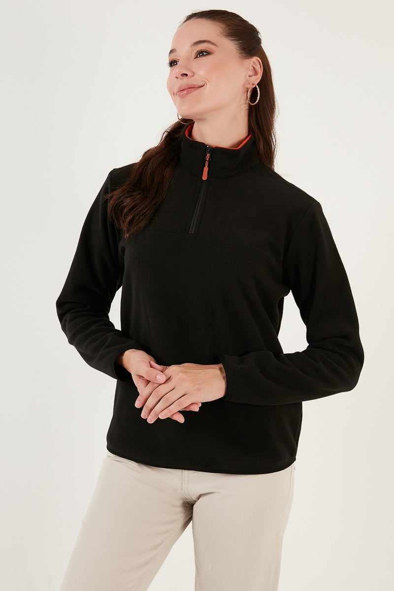 Lela Slim Fit Soft Textured Anti-Pilling Non-Pilling Half Zipper Polar Women's POLAR 5907000 - Image 4