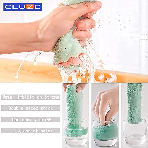 CLUZE Microfiber Cleaning Cloth, Kitchen Towels, Double-Sided Microfiber Towel Lint Free Highly Absorbent Multi-Purpose Dust and Dirty Cleaning Supplies for Kitchen Car Cleaning - Image 3
