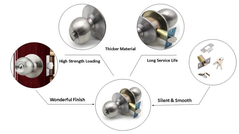 AV RAB Cylindrical Lock Stainless Steel Door Cylinder Lock for Main Doors Code Computer Key FinishMatt Pack of 1 Set Lock - Image 3