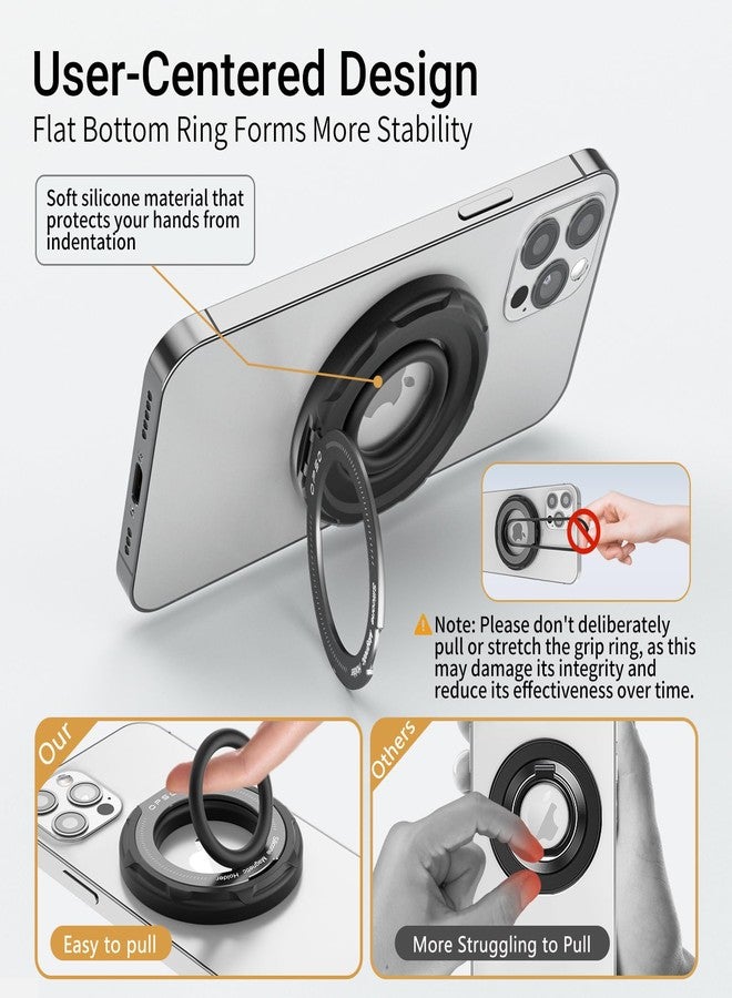 OPSO Magnetic Phone Ring Holder for MagSafe, 360 Degree Rotation Silicone Finger Ring Grip Stand Holder, Adjustable Kickstand, Compatible with iPhone 16 15 14 13 12/Pro/Max, Samsung and All Smartphone - Image 4