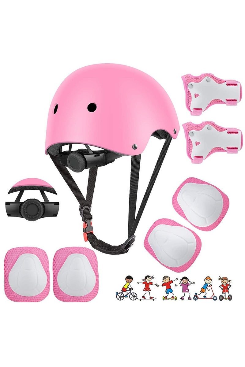 Kids Helmet and Pads Set, 7 in 1 Adjustable Helmet, Knee Pads, Elbow Pads, and Wrist Guards for Boys and Girls Ages 3-8, Protective Gear for Skateboarding, Biking, Scooters, and Hoverboards - Image 2