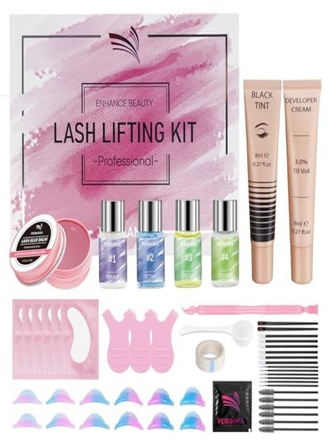 PERMANIA مجموعة PERMANIA لرفع الرموش ولون أسود، نتائج صالون لتجعيد الرموش ورفع الحواجب مع تعليمات مفصلة سهلة للمبتدئين تدوم طبيعياً حتى 4 أسابيع - Image 1