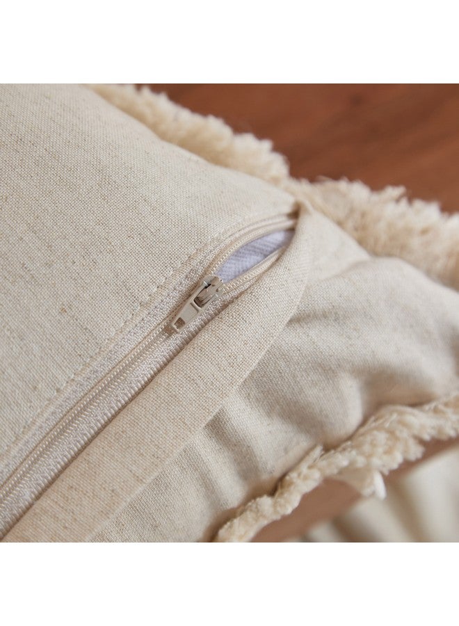 Home Box Warm Oasis Rustic Woven Check Filled Cushion 30 x 50 cm  - Image 3