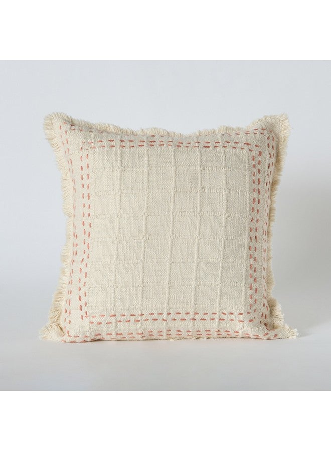 Home Box Warm Oasis Rustic Woven Check Filled Cushion 30 x 50 cm  - Image 5