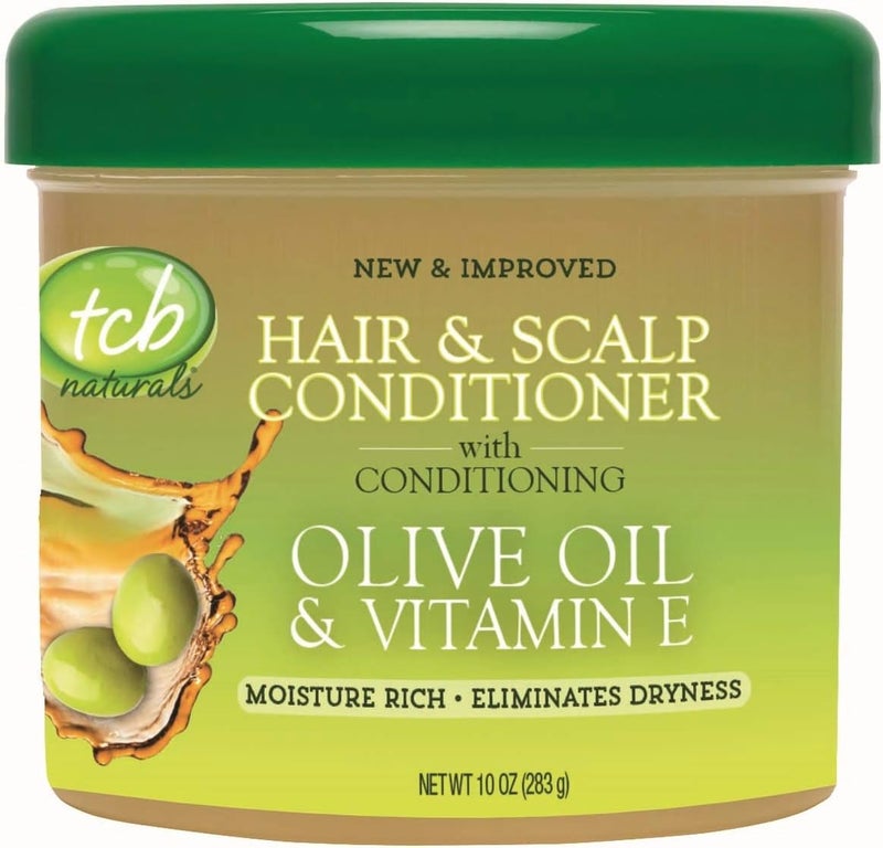 TCB Naturals Hair & Scalp Conditioner with Olive Oil & Vitamin E - 10 oz Jar - Image 1