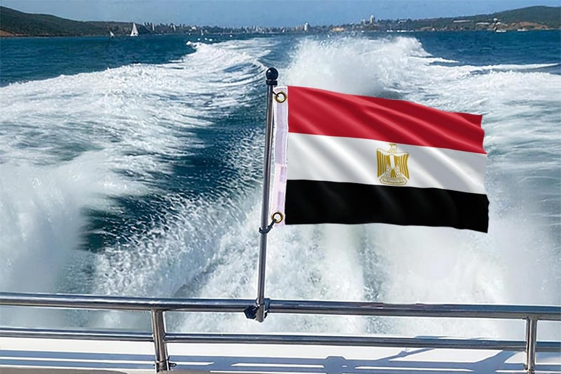 MTTUOU Double Sided Egypt Boat Flag 12x18IN Egyptians Marine Small Flag Bright Colors Fade Proof Nylon Truck Motorcycle Banner with 2 Brass Grommets Outside - Image 2