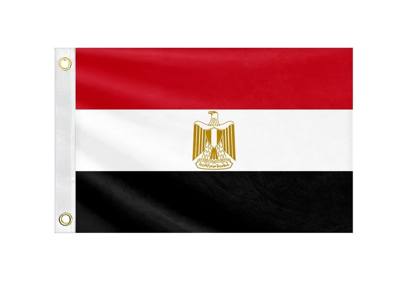 MTTUOU Double Sided Egypt Boat Flag 12x18IN Egyptians Marine Small Flag Bright Colors Fade Proof Nylon Truck Motorcycle Banner with 2 Brass Grommets Outside - Image 1