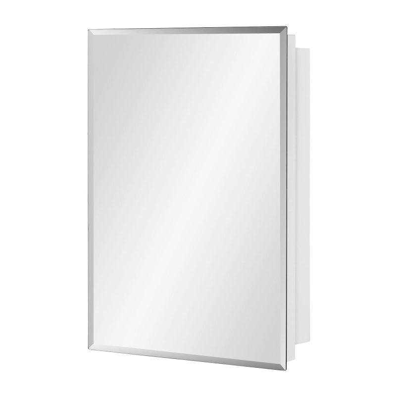 IDYLLOR Bathroom Medicine Cabinet with Beveled Edge Mirrored Door 16 x 22 inch, Recessed or Surface Mount, with Adjustable Glass Shelves - Image 4