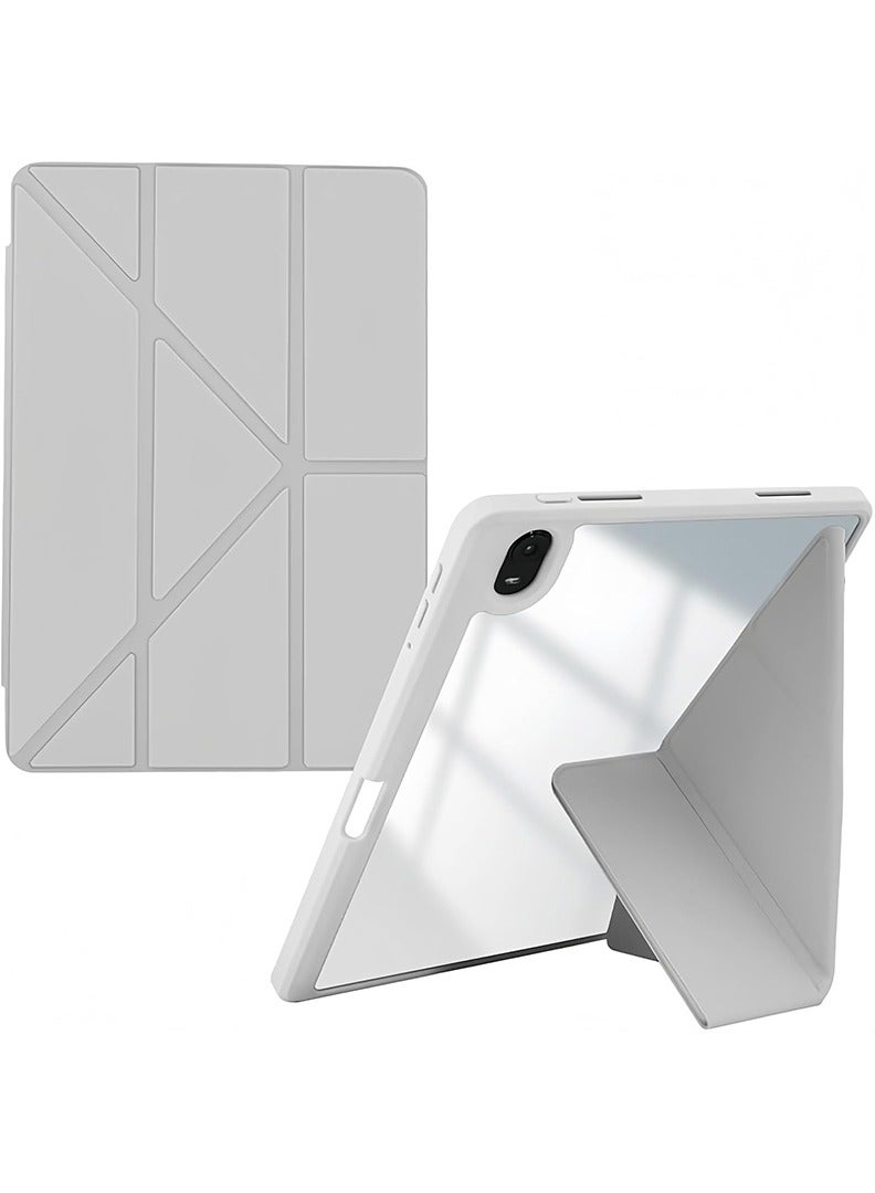 Theodor Case for iPad (A16) 11th 11 inch 2025 Gen iPad 11 Case/Case For iPad 10th Gen Case 2022 iPad 10 Case with Pencil Holder 8 Mutil Angles Folding Auto Wake/Sleep Transparent Shell Back with Pencil Holder Smart Cover for 11" iPad 11th 2025/10.9"iPad 10th Gen 2022- Grey - Image 1