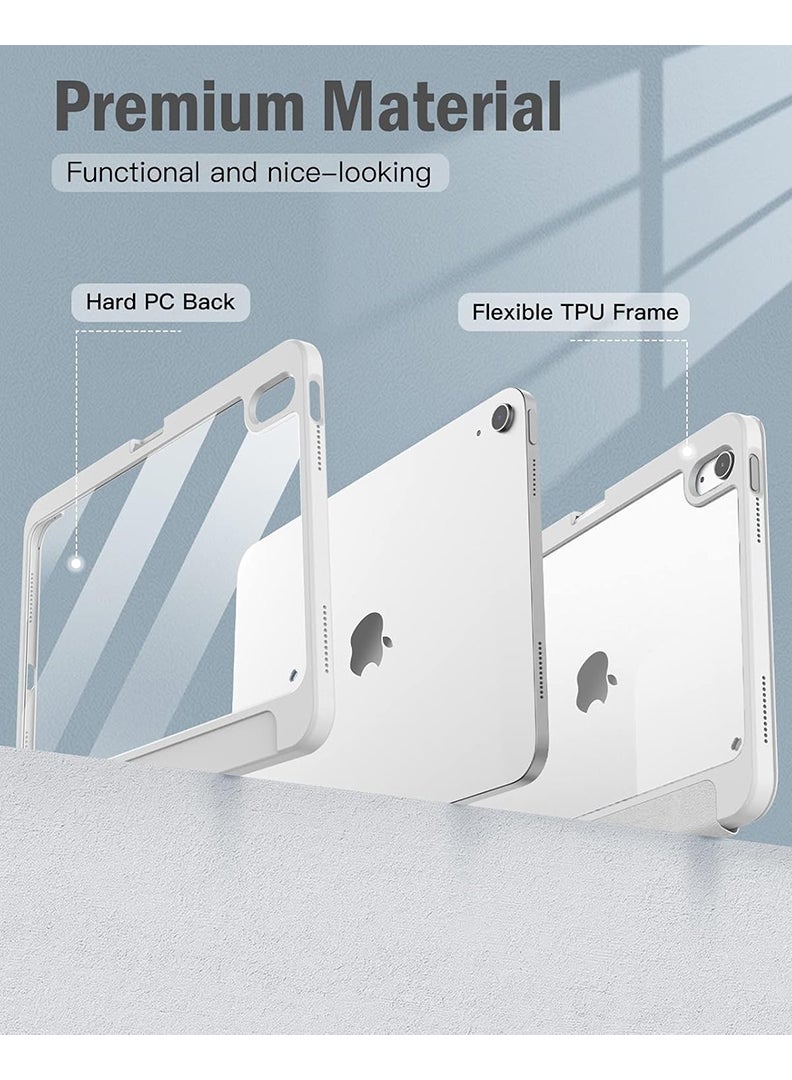 Theodor Case for iPad (A16) 11th 11 inch 2025 Gen iPad 11 Case/Case For iPad 10th Gen Case 2022 iPad 10 Case with Pencil Holder 8 Mutil Angles Folding Auto Wake/Sleep Transparent Shell Back with Pencil Holder Smart Cover for 11" iPad 11th 2025/10.9"iPad 10th Gen 2022- Grey - Image 5