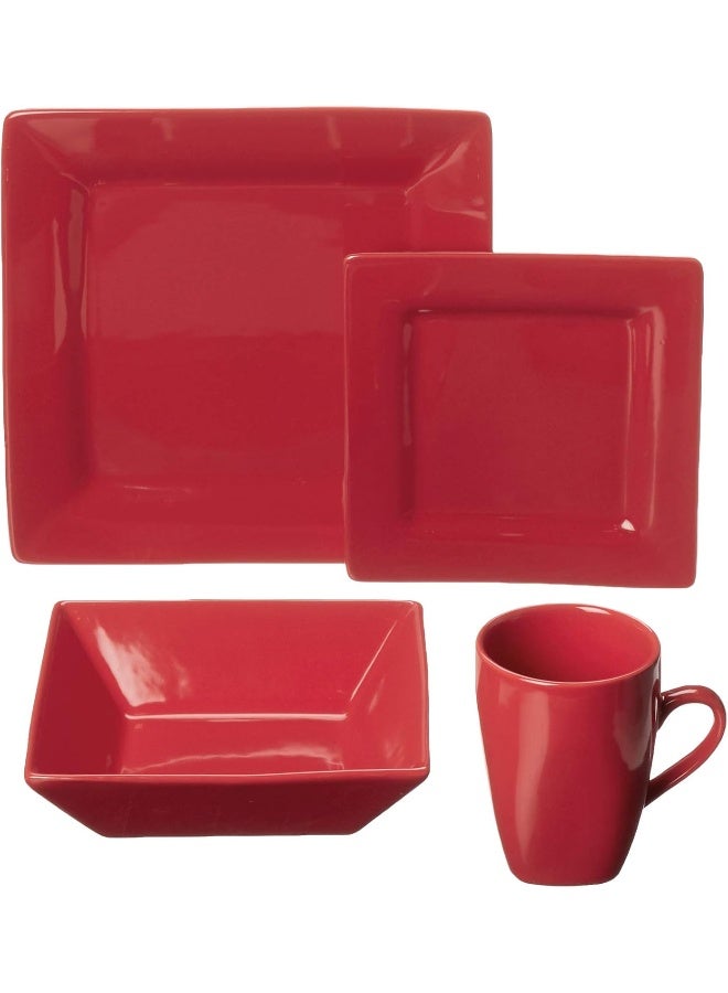 10 Strawberry Street Nova Square 16 pc Dinnerware Set Red - Image 2