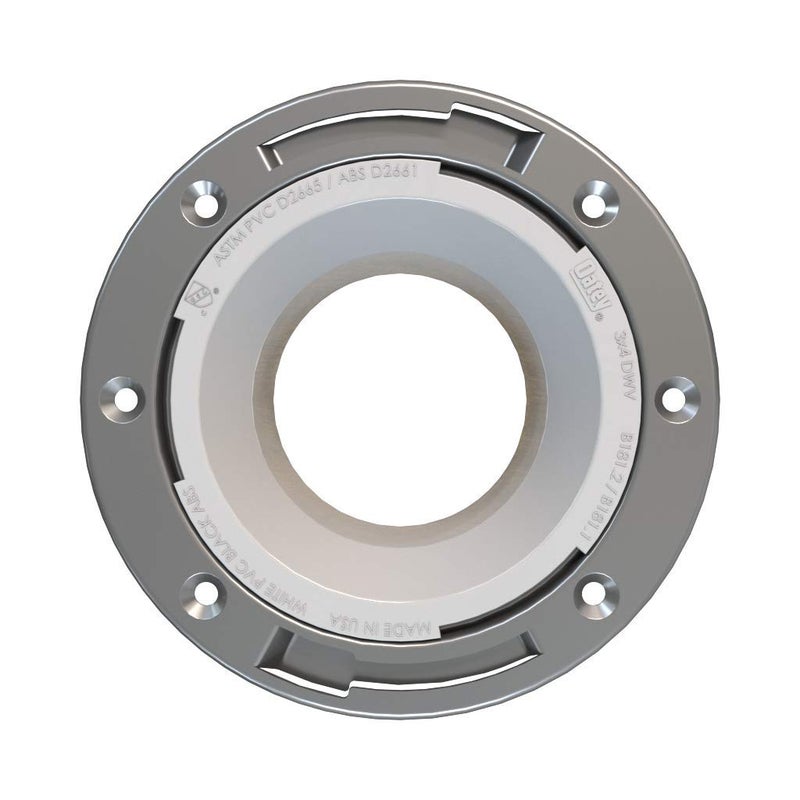Oatey 3 in. x 4 in. PVC Closet Flange with Stainless Steel Ring without Test Cap - Image 1
