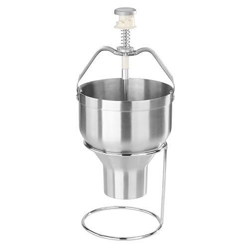 New Star Foodservice 37470 Commercial Grade Stainless Steel 18/8 Pancake Dispenser with Stand, Silver - Image 1
