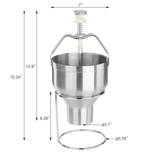 New Star Foodservice 37470 Commercial Grade Stainless Steel 18/8 Pancake Dispenser with Stand, Silver - Image 2