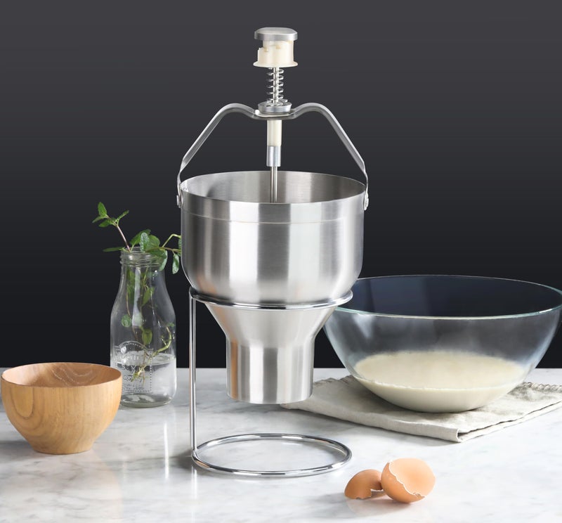 New Star Foodservice 37470 Commercial Grade Stainless Steel 18/8 Pancake Dispenser with Stand, Silver - Image 4