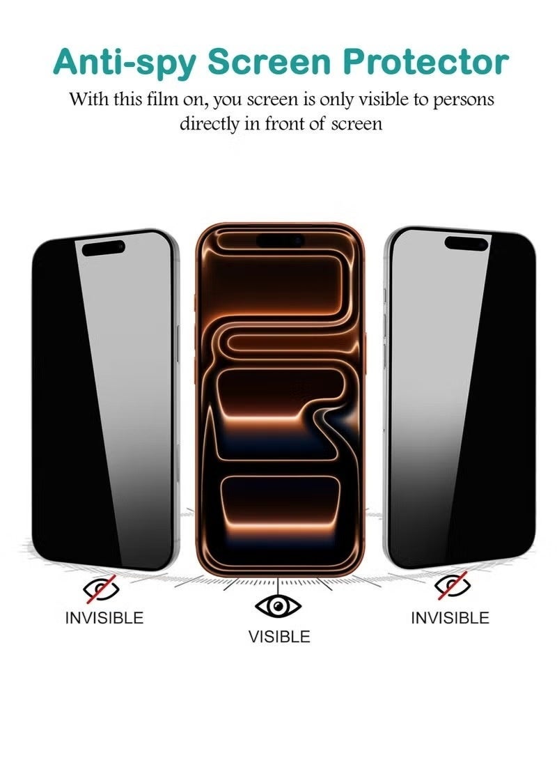 ELTRAZONE Nano Ceramic Anti-Fingerprint (Matte) Privacy Screen Protector for iPhone 17 Pro Max – 9H Hardness, Edge-to-Edge Coverage, Anti-Spy Protection, Scratch Resistant & Smooth Touch | Black - Image 3
